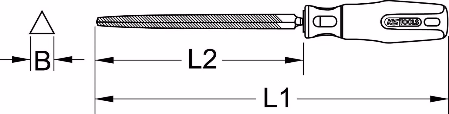 KS Tools 1570424 Triangular file, form C, 150mm, hie1 Length 230 mm 1 pc(s)