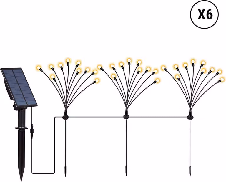 Set composto da 18 lampade solari con 180 lampadine LYRA h70cm