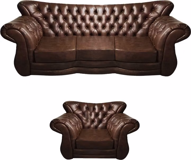 Wohnzimmer Luxus Polstermöbel Braun Sofa Dreisitze Couch Sessel Einrichtung