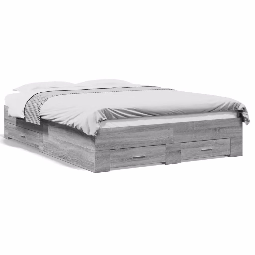 vidaXL Giroletto con Cassetti Grigio Sonoma in Legno Multistrato, L/P/H: 120 x 200 cm – 2