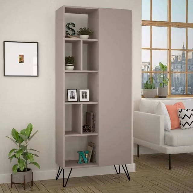 Biblioteca Lince, Libreria 4 Ripiani, 79x32x190h cm Beige
