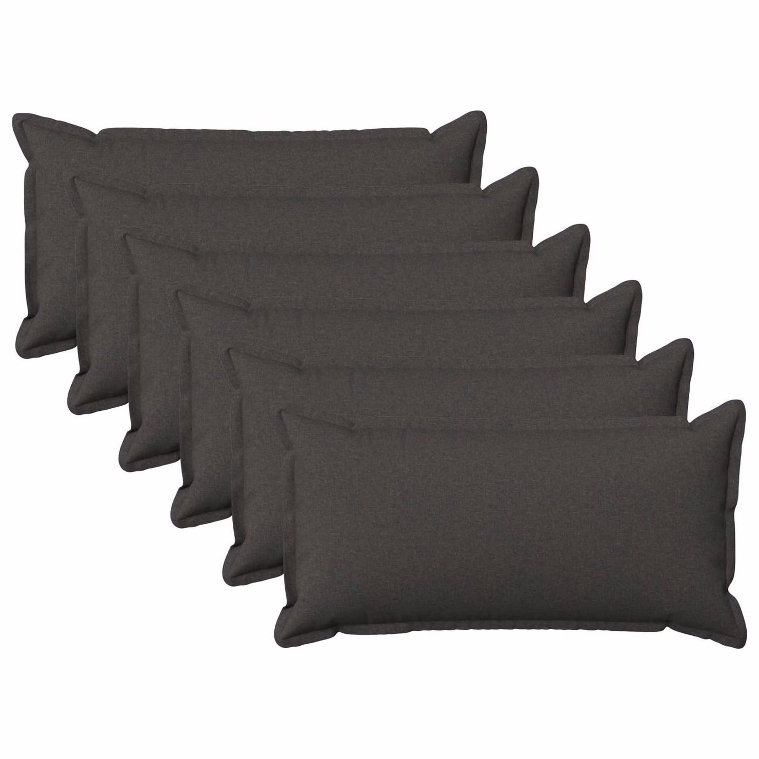 Set di 6 federe vidaXL HOUTEN grigio scuro, L/P: 70 x 40 cm