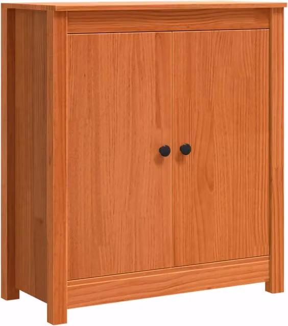 Credenza in pino massello marrone cerato L: 70 cm, P: 35 cm, H: 80 cm