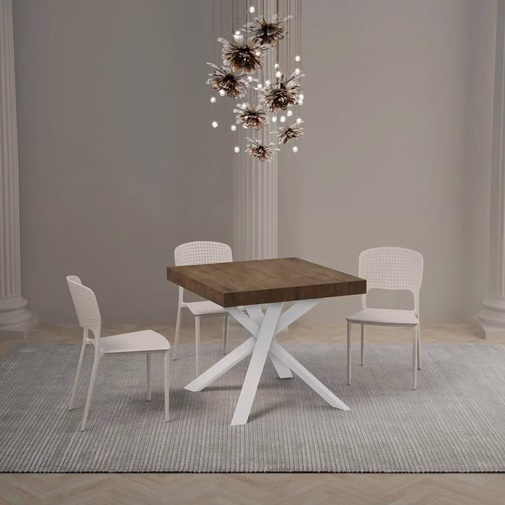 Tavolo Allungabile Clerk Premium GIORDANOSHOP Colore Noce L/P/H: 90 x 90/194 x 77 cm – 2