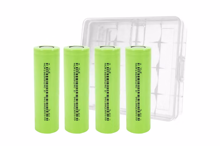 PowerSmart 4X batterie 18650 NCR 3,6V Li-ion 2900mAh a capacità reale, incluse le scatole di immagazzinamento