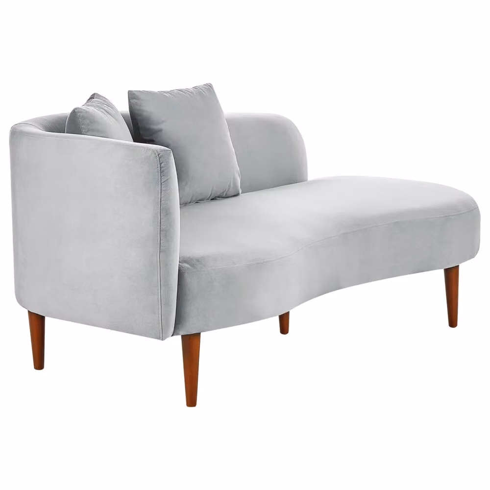Chaise Lounge BELIANI in velluto grigio con design moderno e lato sinistro L/P/H: 168 x 74 x 75 cm – 2