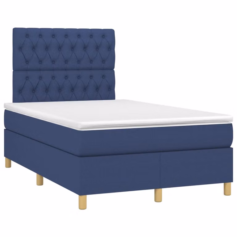 Maison Exclusive - Letto boxspring con materasso e luce LED blu, 120x190 cm, rivestimento in tessuto