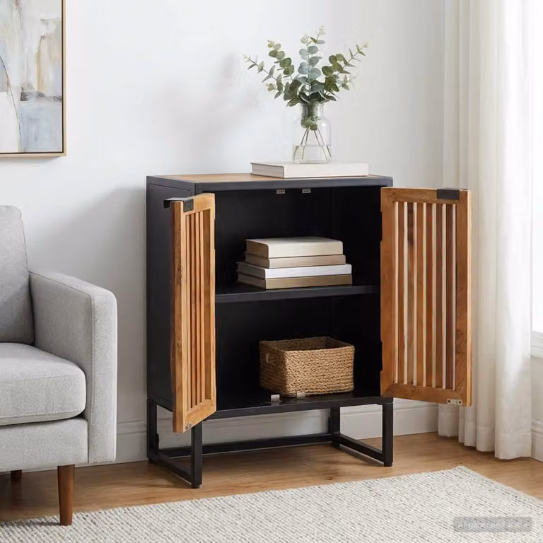 Credenza moderna in legno di mango marrone vidaXL L: 53 cm, P: 30 cm, H: 70 cm