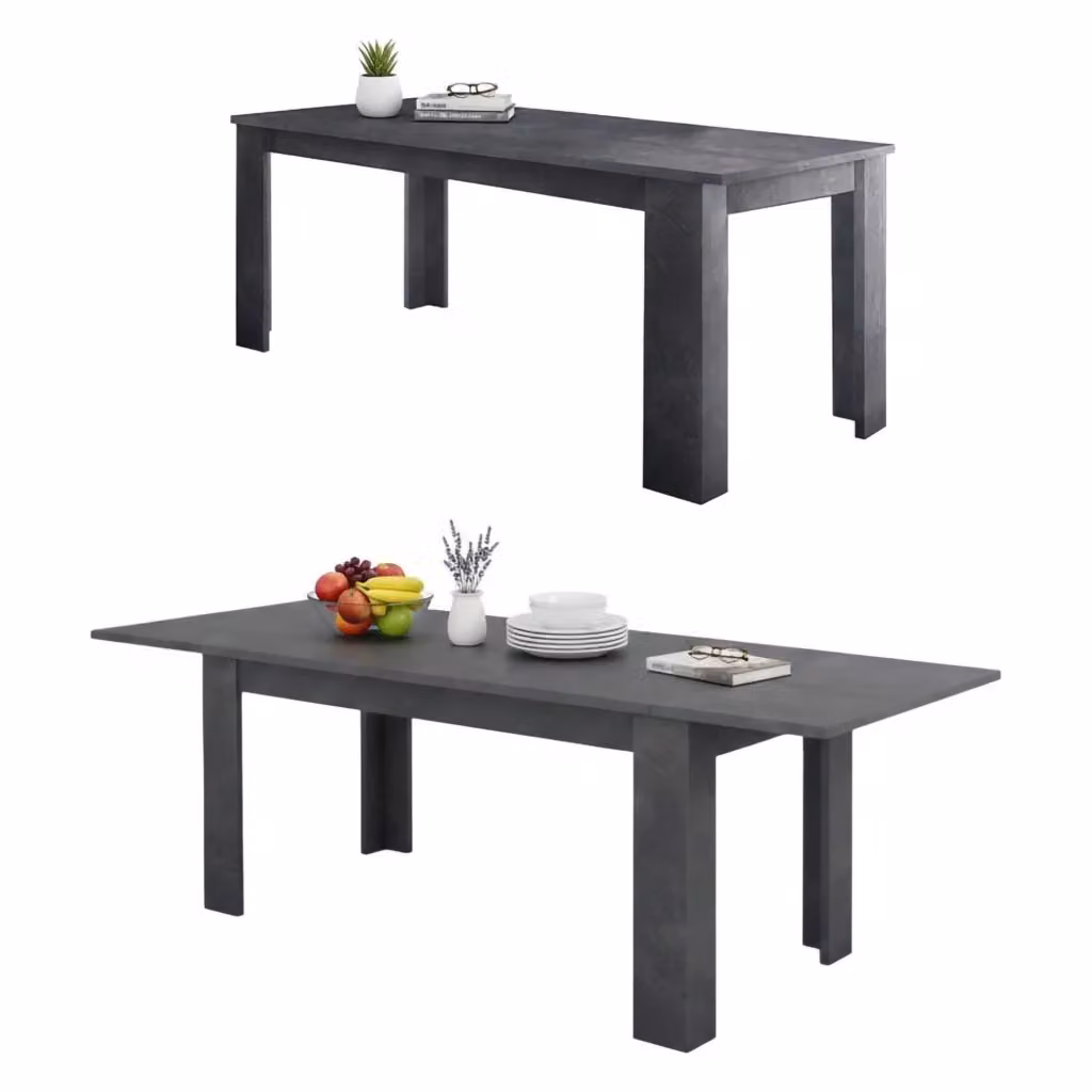 Tavolo da pranzo moderno DMORA allungabile Grigio, L/P/H: 160/210 x 90 x 75 cm – 2