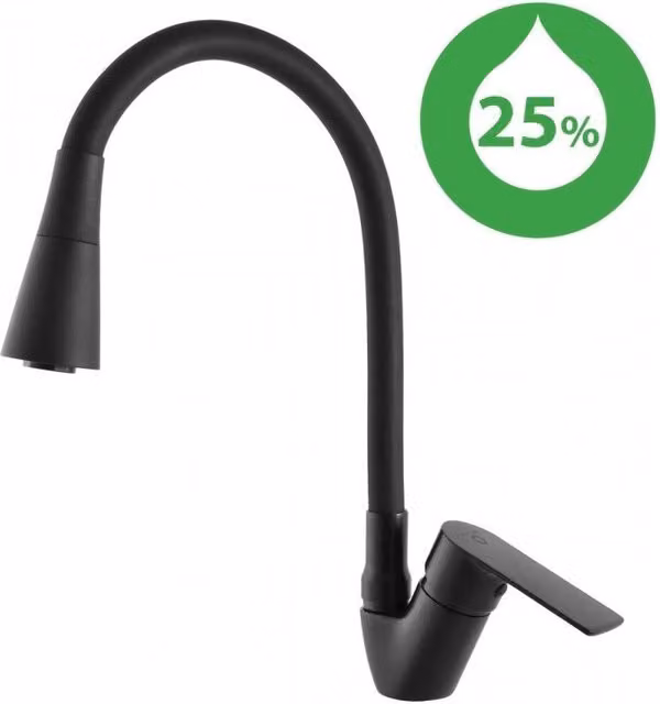 VLTAVA Miscelatore Lavello Alto Economico in Ottone Nero