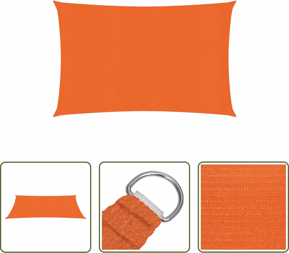 The Living Store Tenda da sole 160 g/m² Arancione 2x3,5 m HDPE