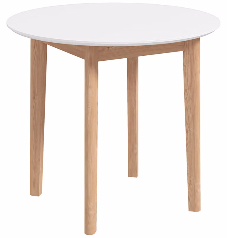 HOMCOM Tavolo da pranzo, tavolo da cucina rotondo per 2 persone, tavolo da sala da pranzo, in legno, bianco