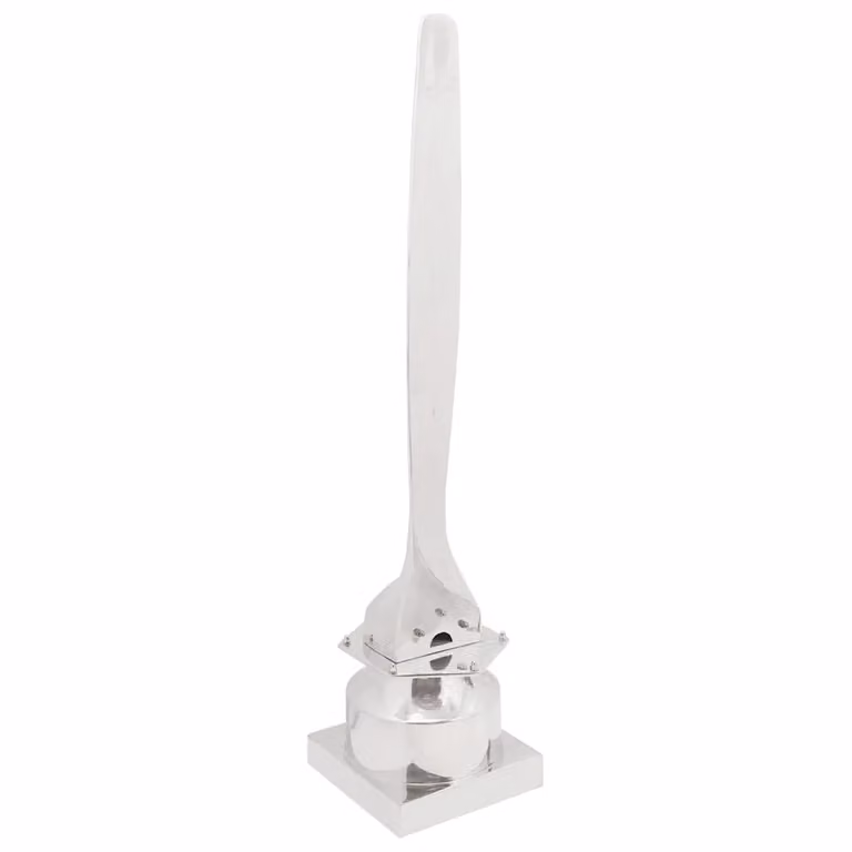 Scultura moderna in metallo vidaXL colore argento, L/P/H: 26 x 26 x 110 cm