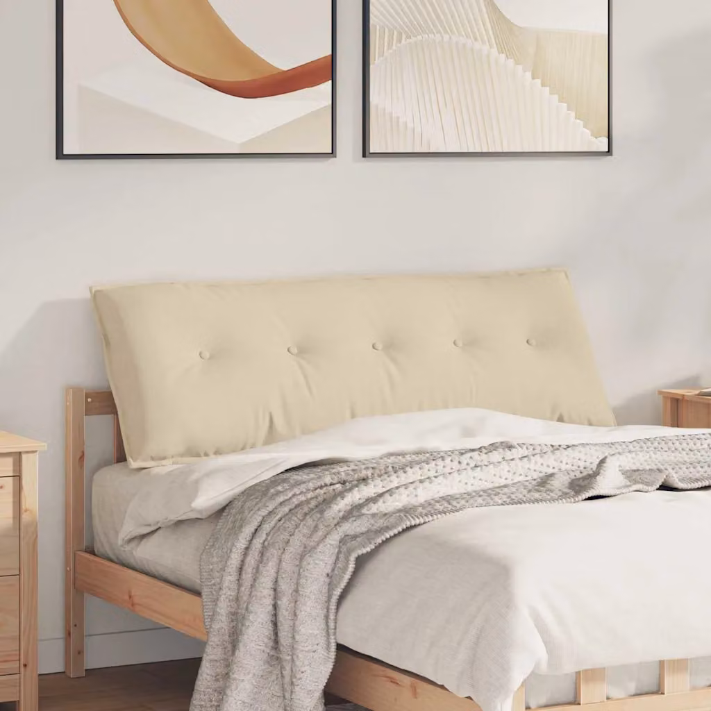 Cuscino per schiena ergonomico vidaXL beige in tessuto poliestere L 140 x P 19 x H 50 cm