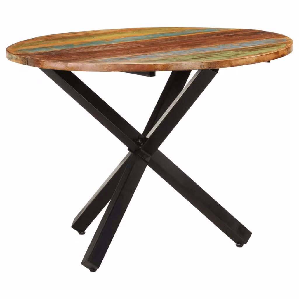 Maison Exclusive - Tavolo da pranzo rotondo 100x100x75 cm in legno massello di recupero