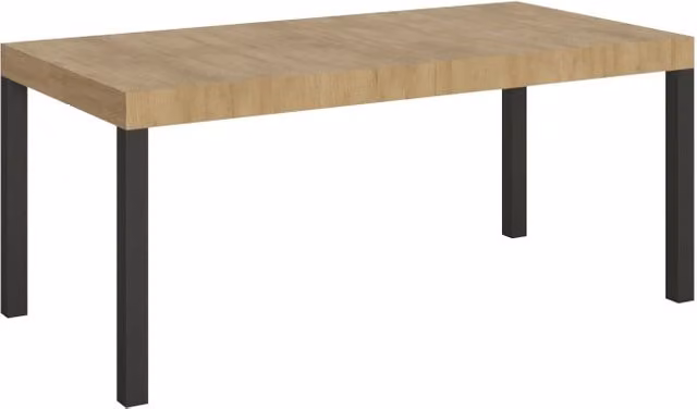 Tavolo allungabile Itamoby Everyday in legno e metallo, colore Quercia Natura e Antracite, L: 90 x P: 180/440 cm