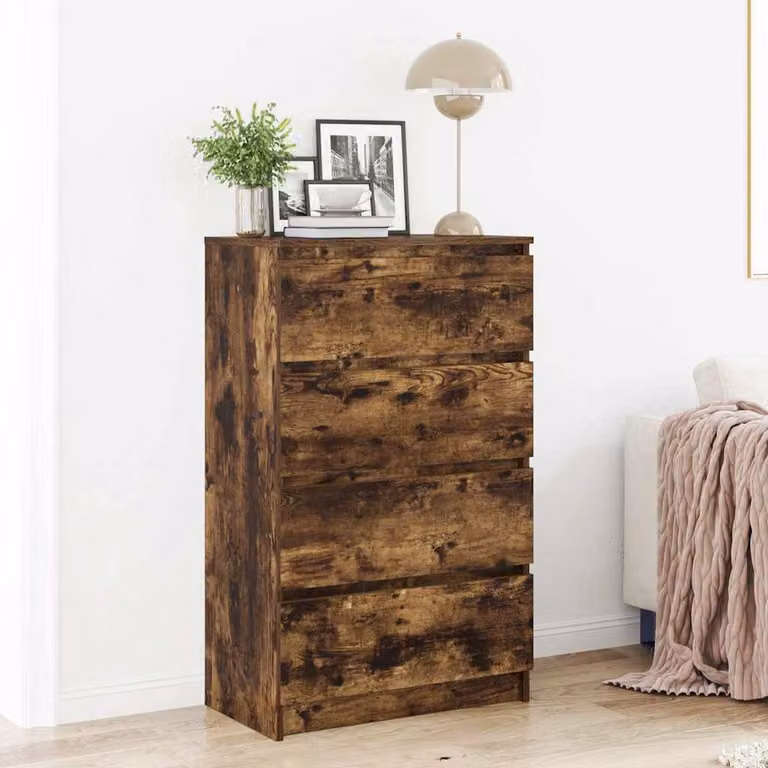 Credenza vidaXL in Rovere Fumo e Legno Multistrato, L 60 cm x P 35 cm x H 98,5 cm