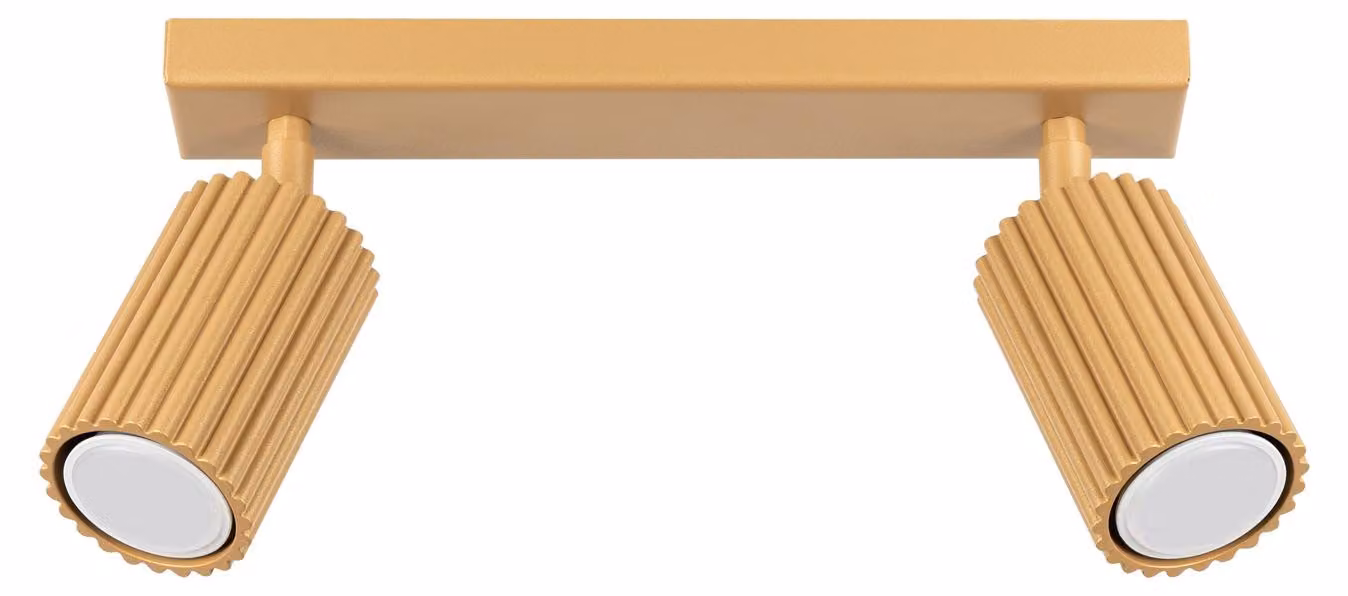 Lampada da soffitto KARBON 2 oro 2xGU10 10W alluminio 16.5x6.5x30cm Sollux Lighting
