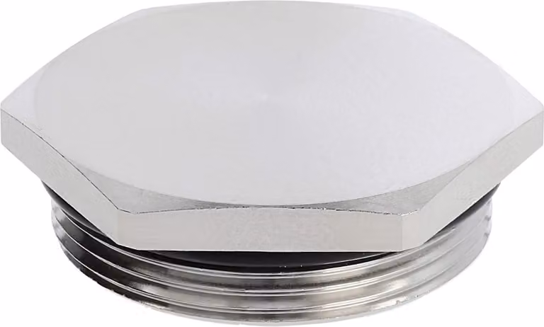 Tappo cieco PG29x1,588 MBS-29 esagonale incl. O-ring ottone (CuZn) nichelato lunghezza filettatura 8,0 mm - 1 pezzo