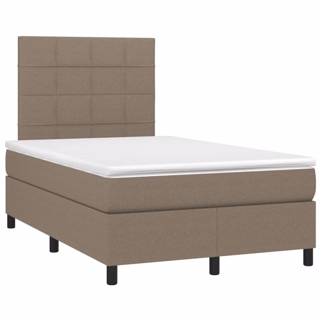 Giroletto a Molle con Materasso Tortora 120x190 cm in Tessuto