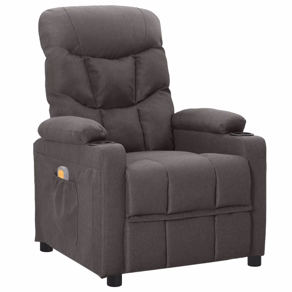 SYFAX™ Poltrona Massaggiante Grigio Scuro in Tessuto
