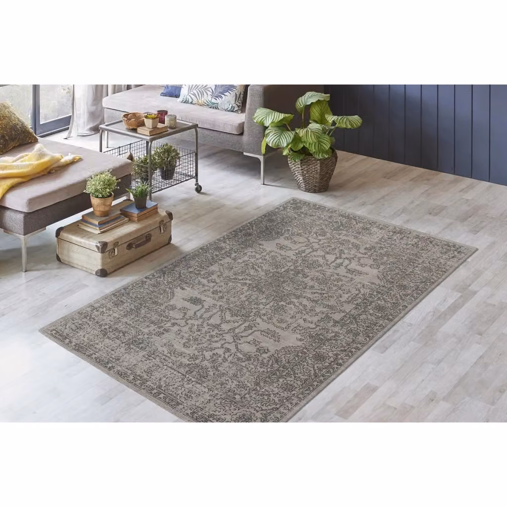 Tappeto vintage Perry di KENDRA HOME in stile orientale, rettangolare, verde e grigio – 2