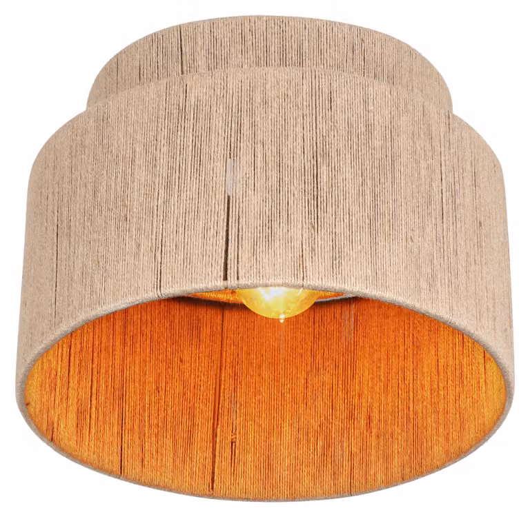 Lampade Trio - Japandi Japandi Lampada da soffitto I Lampada da soffitto I Lampada I Lampada marrone con corda - Smille I Soggiorno I Camera da letto - Metallo rotondo - Adatta a LED E27