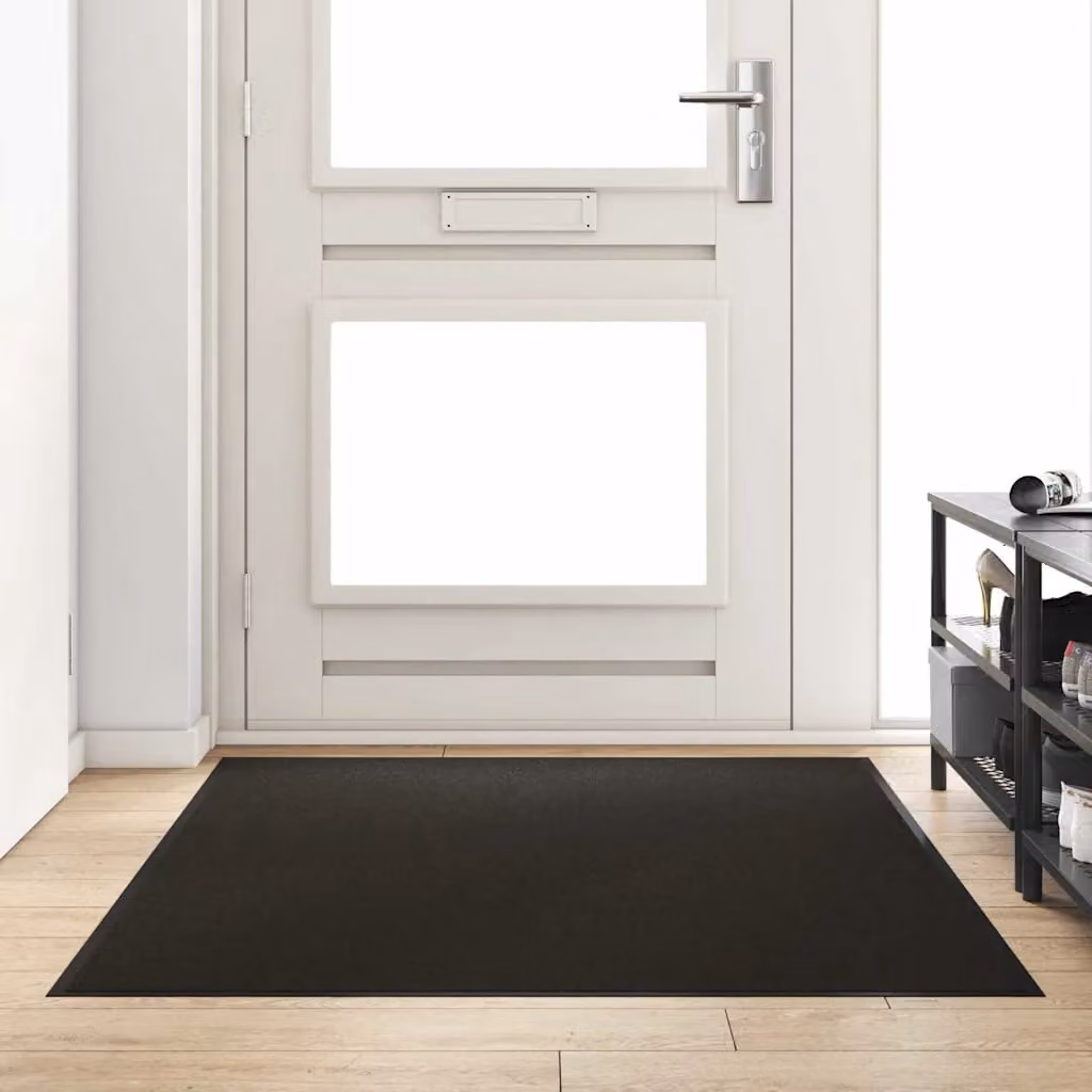 Tappetino rettangolare moderno vidaXL nero in poliammide, L 120 cm x P 180 cm