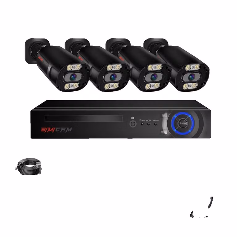 Sistema di sicurezza, risoluzione 4K Ultra HD, visione notturna a colori, 4T, registratore NVR a 8 canali con 4 telecamere
