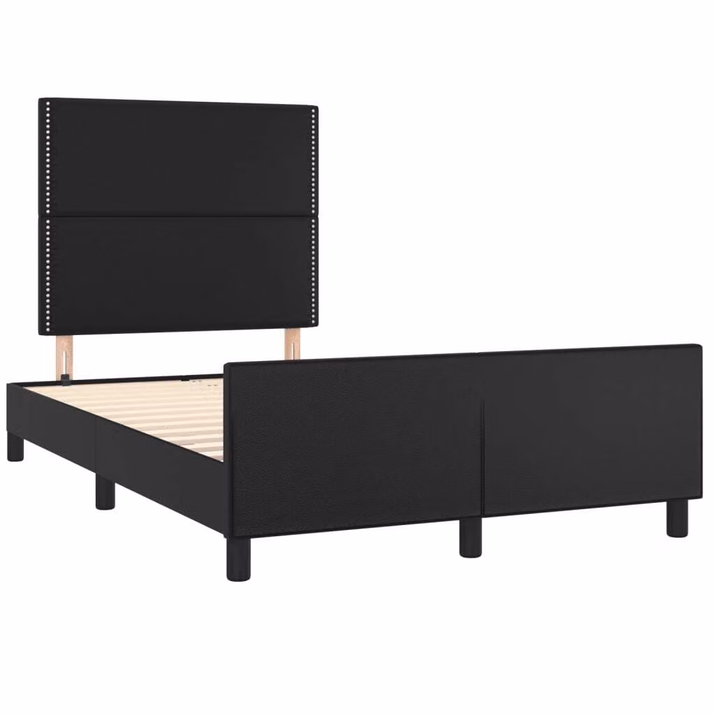 Giroletto senza Materasso Nero 120x190 cm Pelle finta