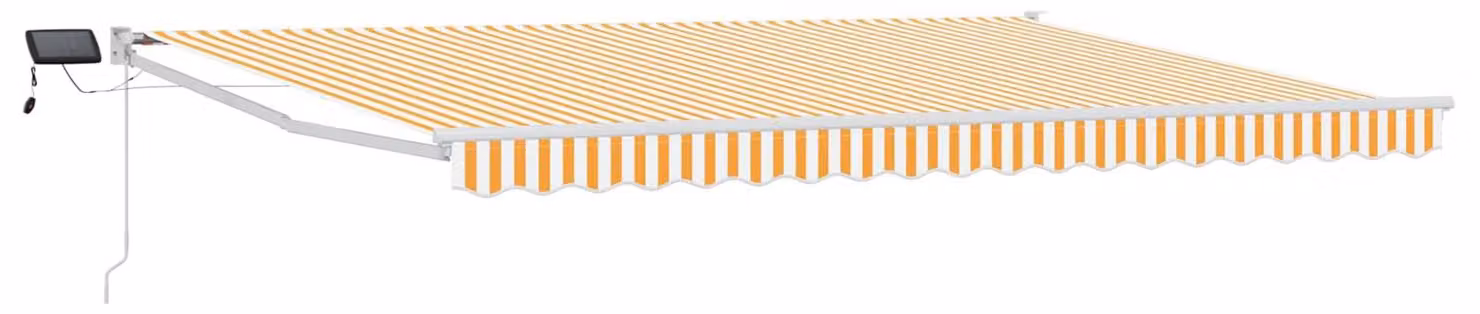 Tenda retrattile manuale con LED Arancione e bianco 4,5 × 3 m