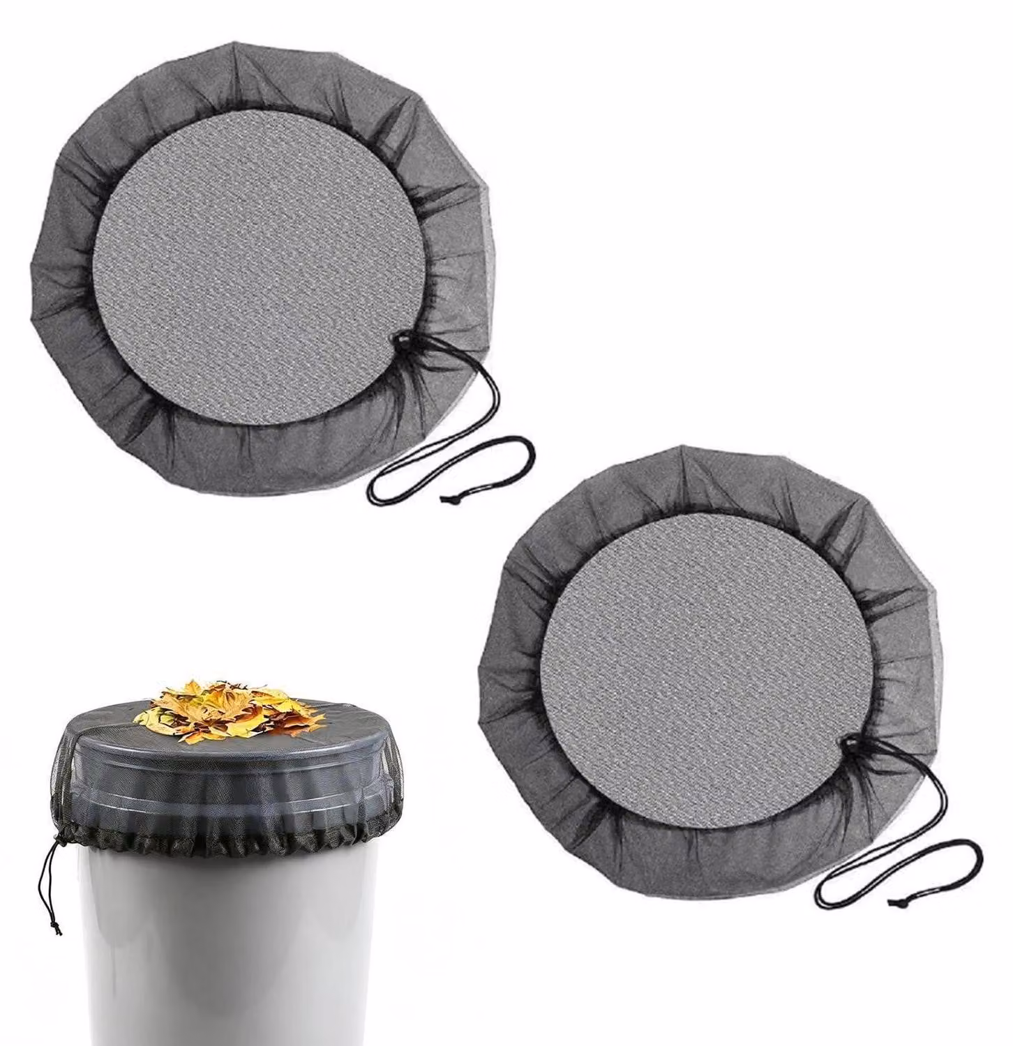 Rete per serbatoio di raccolta dell'acqua piovana, diametro 80 cm, coperchio regolabile, confezione da 2 pezzi