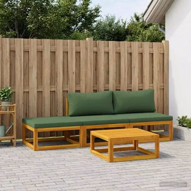 Set di divani 4 pz Naturale Legno di Acacia Massello 3417272