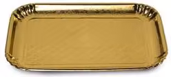 Set di 3 vassoi monouso rettangolari in cartone color oro EASY BAKE 19x28 cm