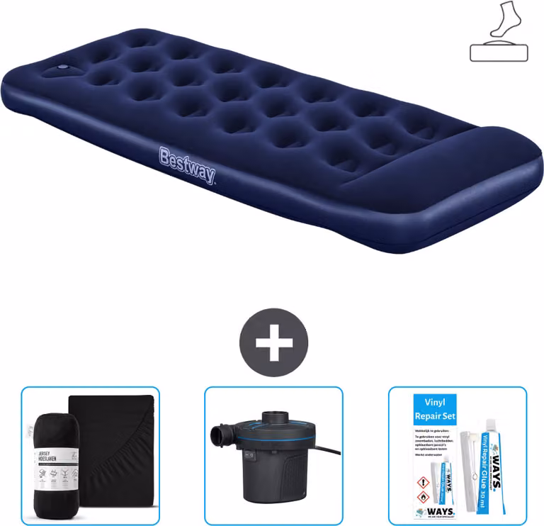 Materasso gonfiabile Bestway - 1 persona - 76 x 185 x 28 cm - Blu - Accessori inclusi