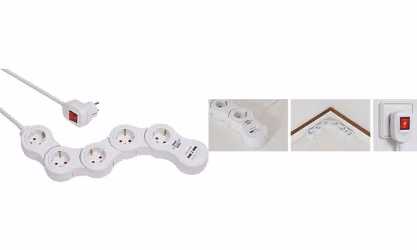 brennenstuhl 1155350210 brennenstuhl Vario Presa di corrente, 5 vie, bianco