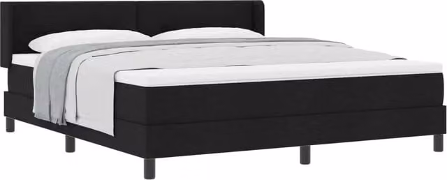 Letto a molle moderno vidaXL con testiera in tessuto nero L: 180 cm, H: 203 cm, P: 280 cm