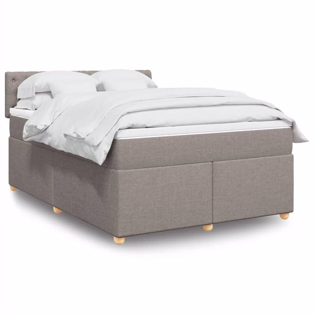 Maison Exclusive - Giroletto a Molle con Materasso Tortora 160x200 cm in Tessuto