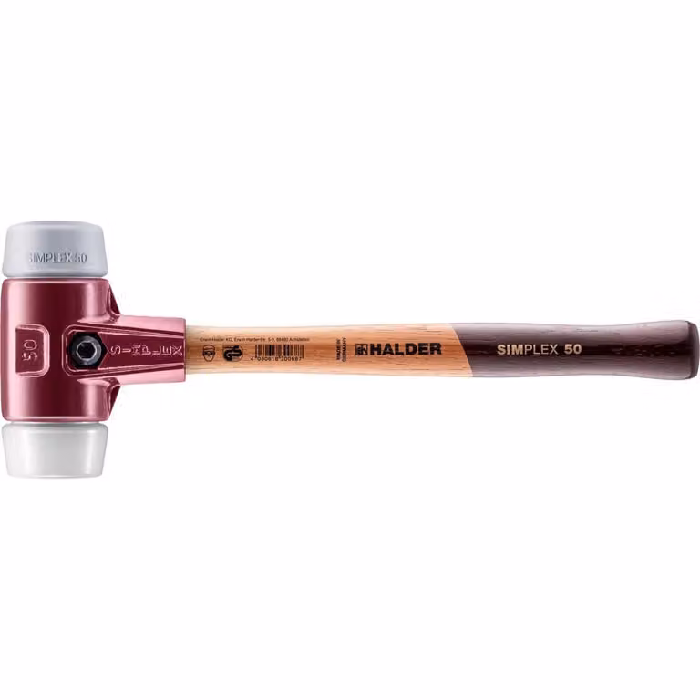 Mazza SIMPLEX soft-face con alloggiamento TE e impugnatura in legno, Ø 50, TPE-mid / superplastica