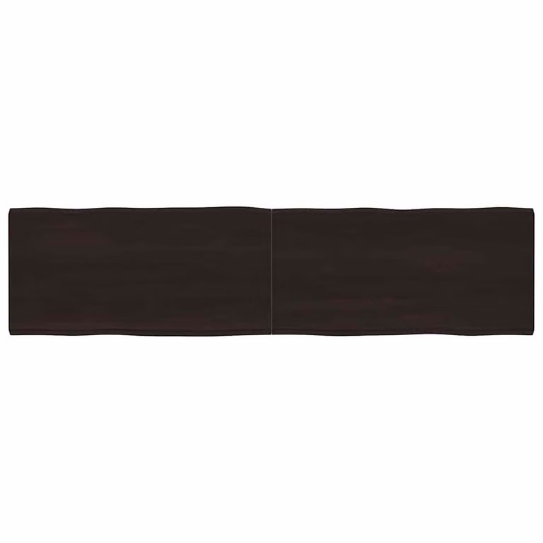Piano Tavolo in Rovere con Bordo Naturale Marrone Scuro vidaXL L: 200 cm, P: 50 cm, H: 4 cm