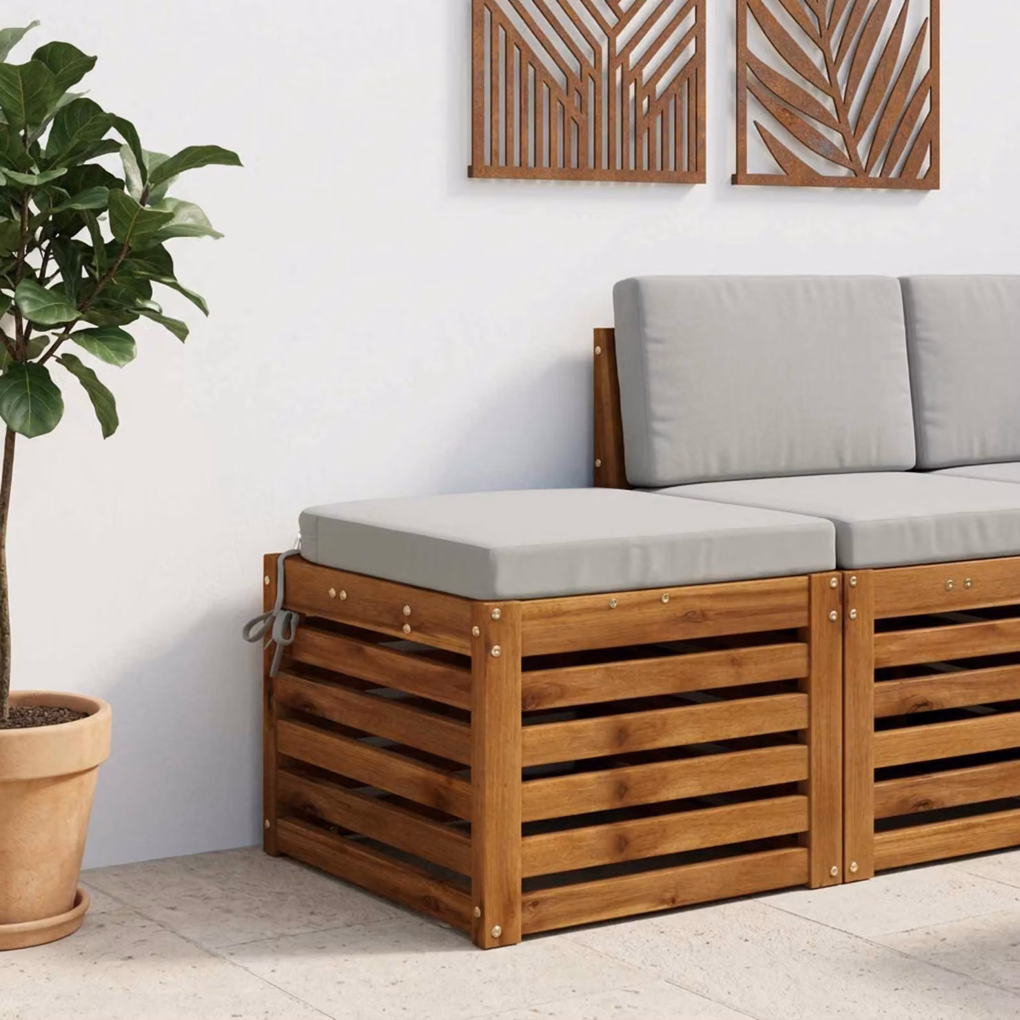 vidaXL Cuscino per sedile SOEST in poliestere grigio con rivestimento rimovibile e lavabile