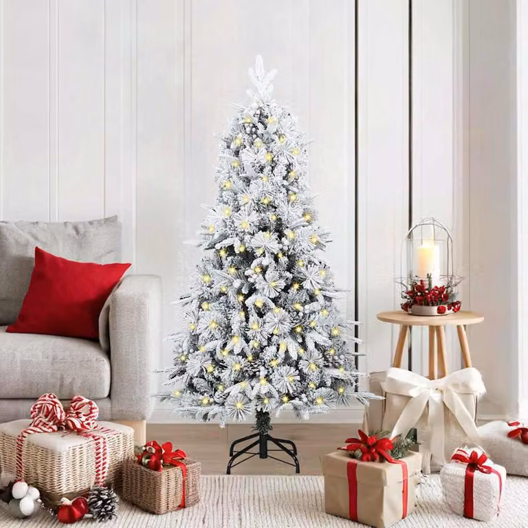 Maison Exclusive - Albero di Natale artificiale pieghevole, bianco, 150 cm, in PE e PVC