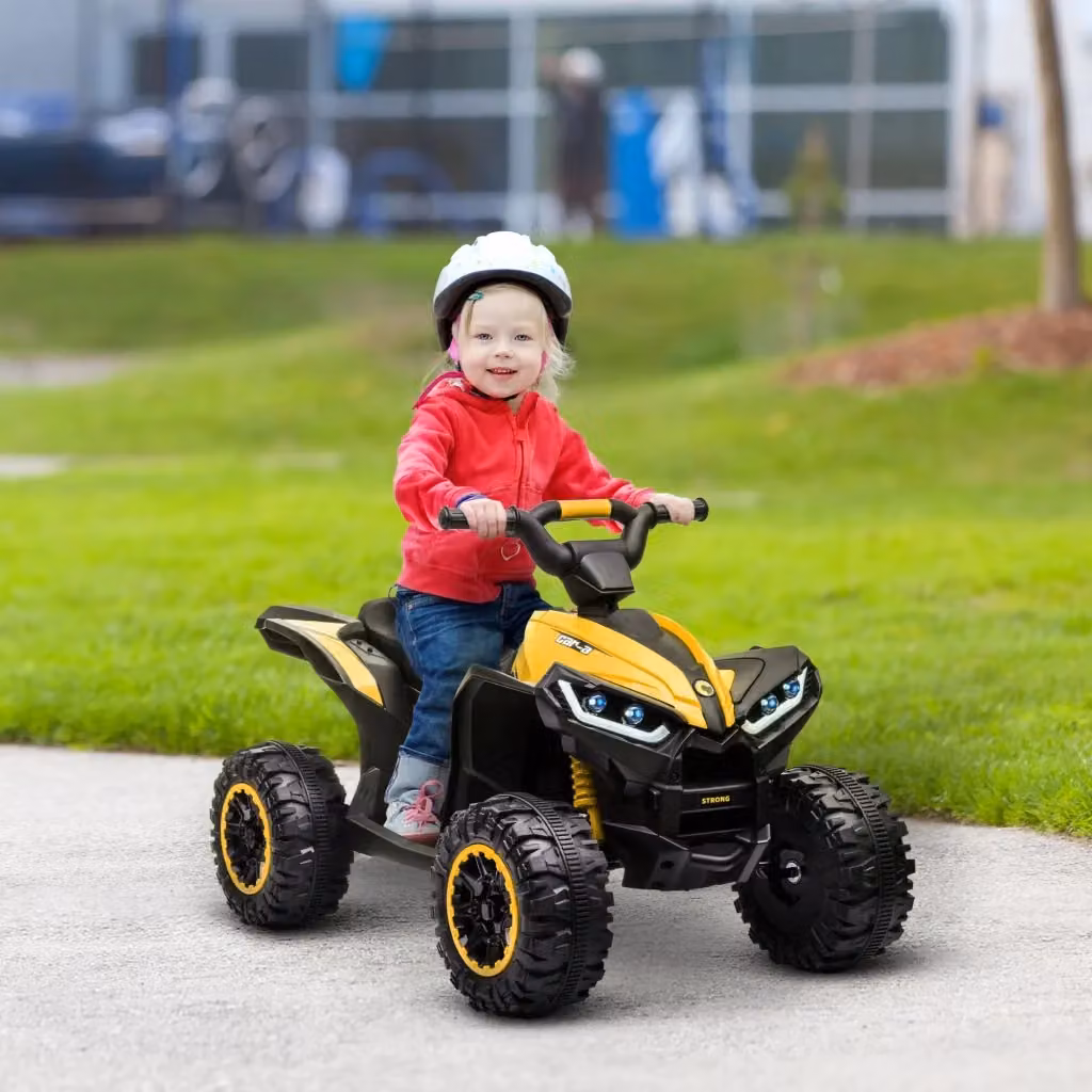 EasyComfort Quad Elettrico per Bambini 12V Giallo con Fari LED e Clacson – 2