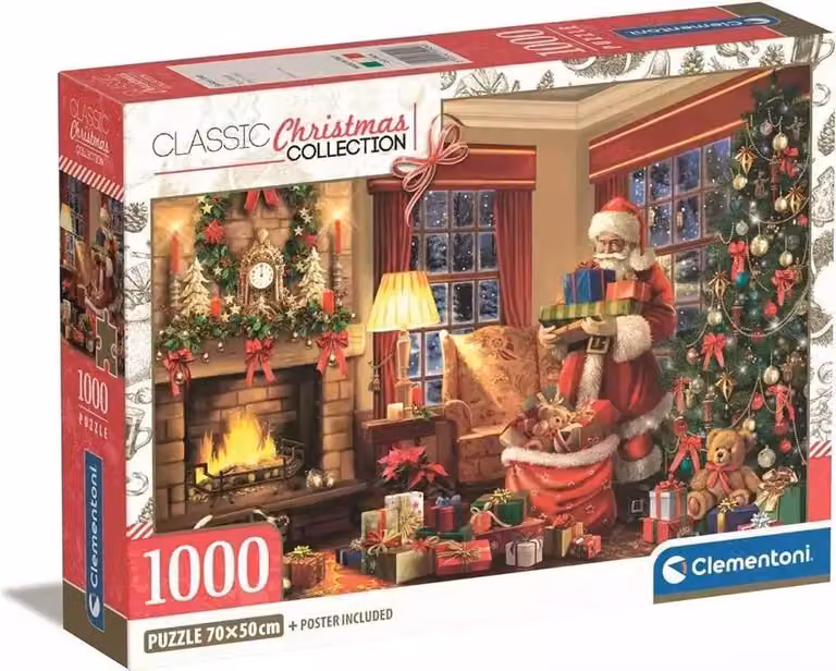 CLEMENTONI Puzzle 1000 HQC La Visita di Babbo Natale 39924