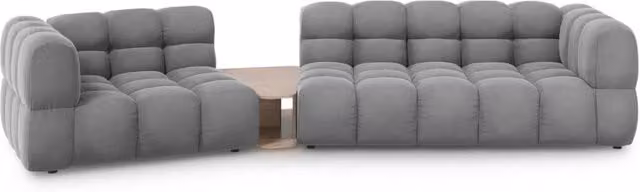 Divano modulare sinistro Sky di Cosmopolitan Design a 3 posti in velluto grigio chiaro – 1
