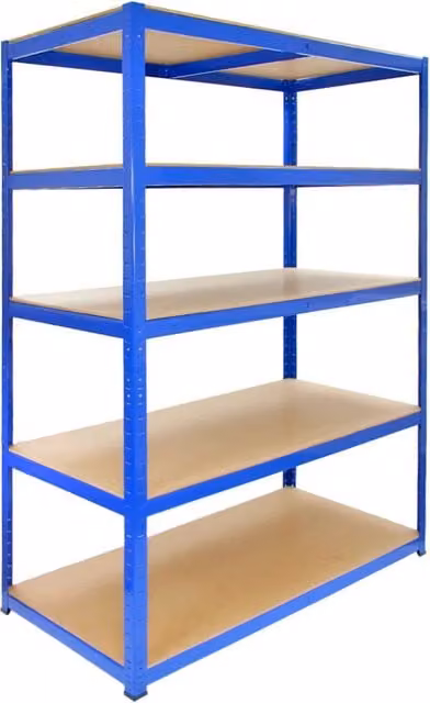 Set di 10 Scaffali in Acciaio Monster Shop Blu per Magazzino e Box, Larghezza: 120 cm