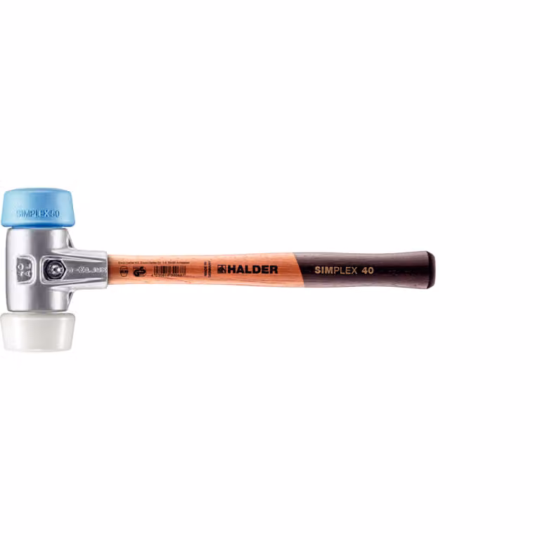 Mazza SIMPLEX soft-face con alloggiamento in alluminio e manico in legno, Ø 50:40, TPE-soft / superplastica
