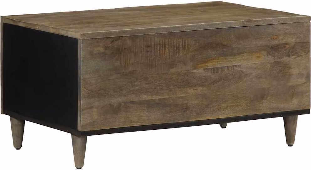 Maison Exclusive - Tavolino da caffè grigio chiaro, 80x50x40 cm, in legno massello di mango