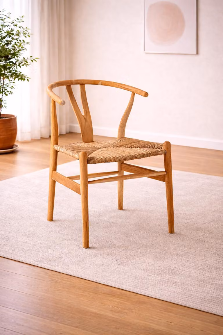 Exklusiver Hellbrauner Esszimmerstuhl Designer Holzstühle Lehnstühle