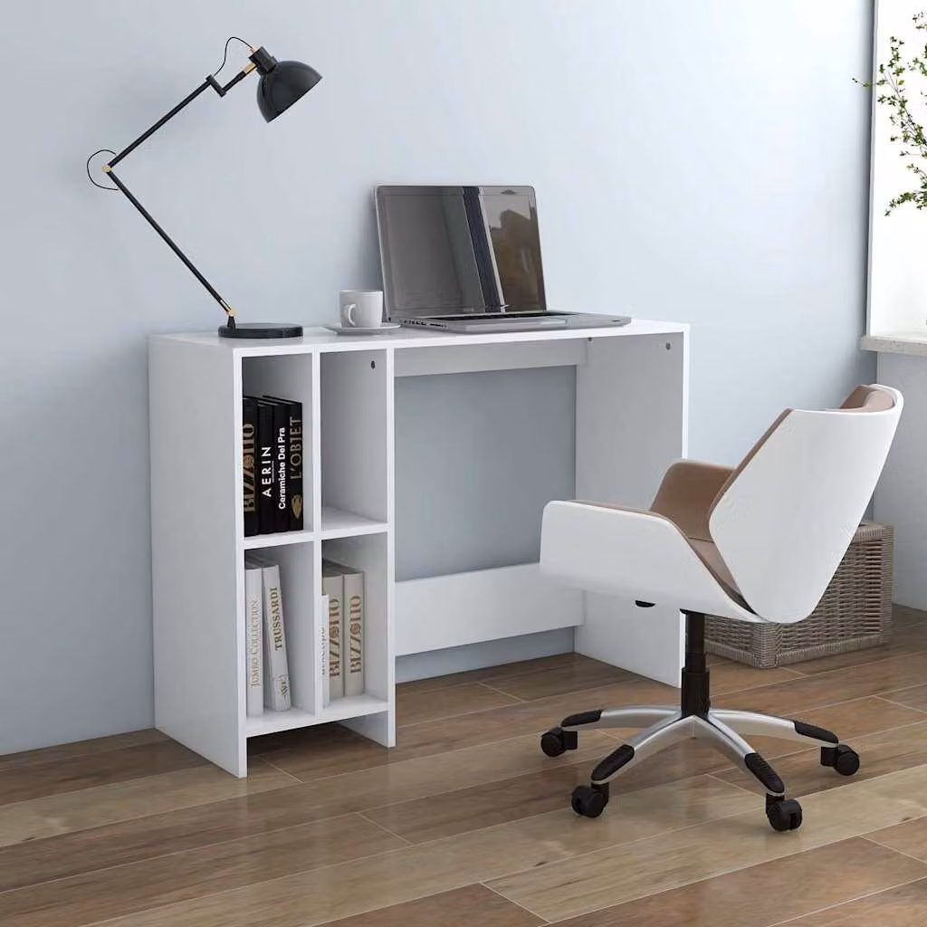 Scrivania moderna vidaXL bianca in legno e MDF L: 102,5 cm, P: 35 cm, H: 75 cm